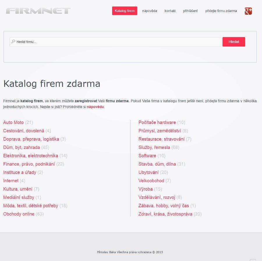 Webový Katalog firem Firmnet