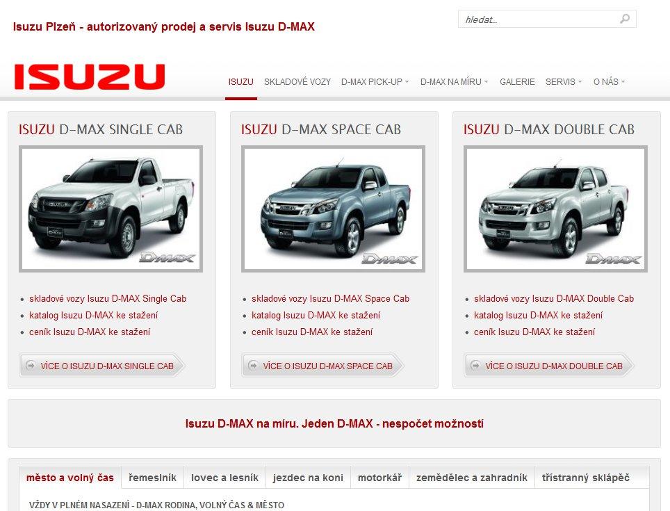 Webové stránky Isuzu Plzeň