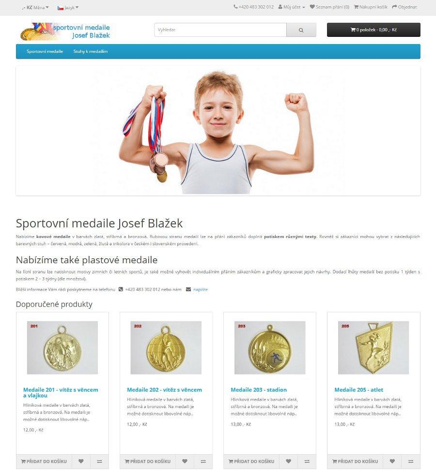 Responzivní eshop Sportovní medaile